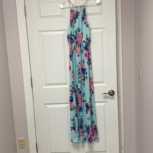 Full length maxi dress.